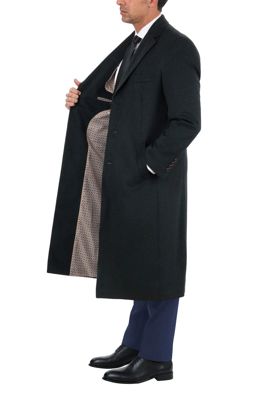 hunter green full length overcoat