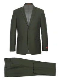 Thumbnail for Men's Raphael Slim Fit Olive Green Two Button 2 Piece Formal Suit