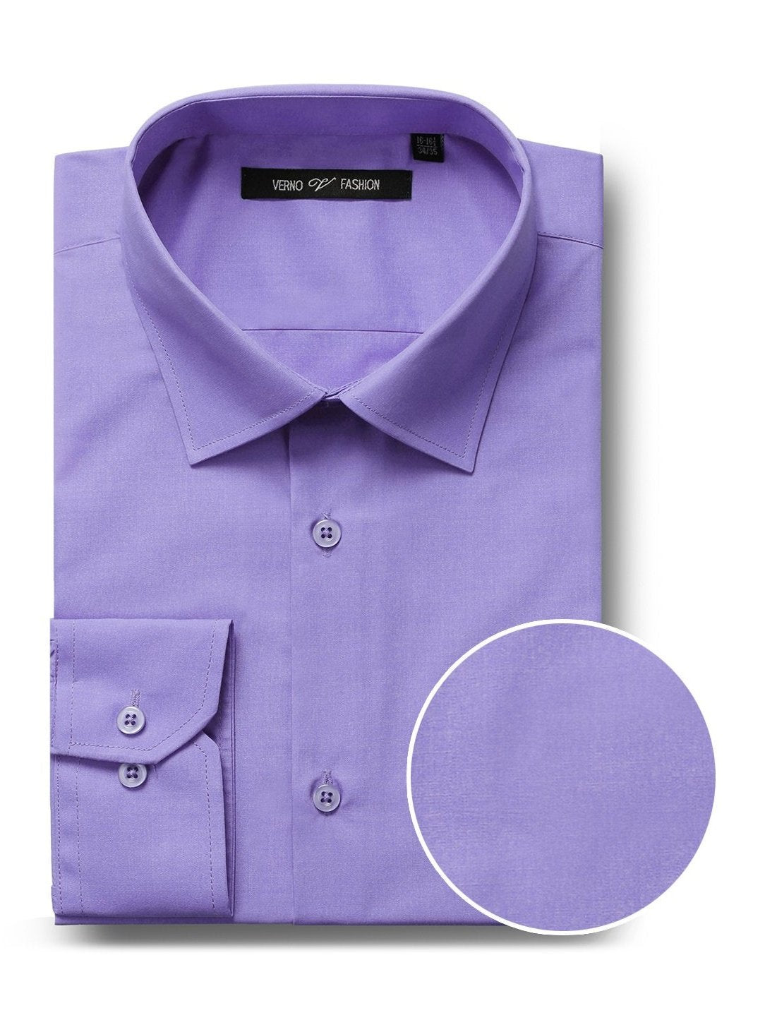 Camisa de vestir con cuello extendido y manga larga de corte clásico para hombre