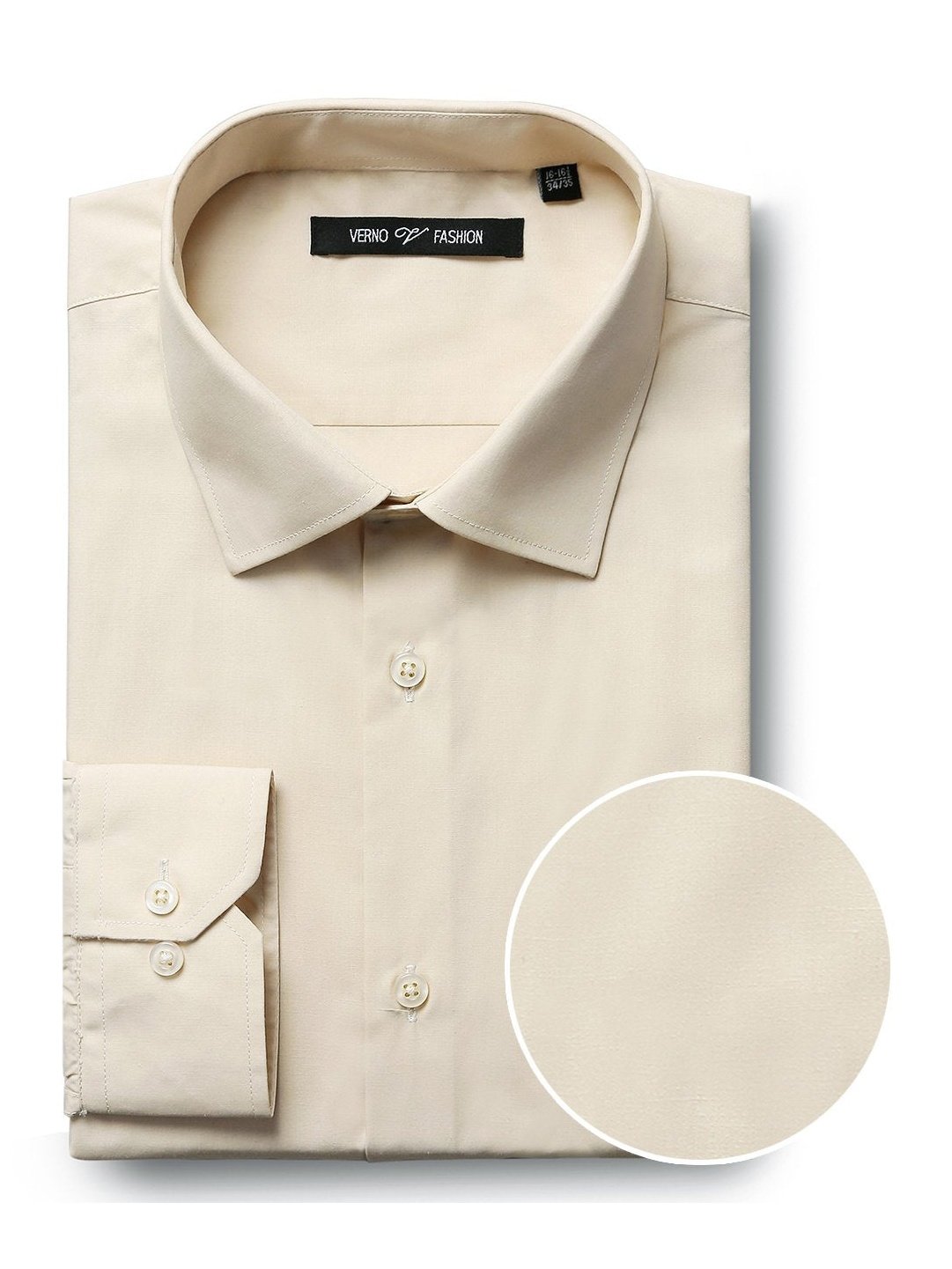 Camisa de vestir con cuello extendido y manga larga de corte clásico para hombre