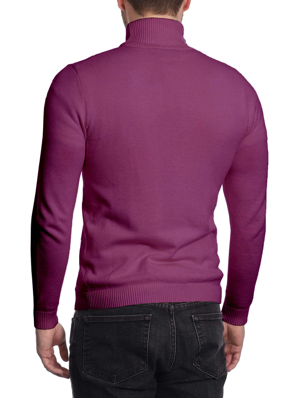 Arthur Black - Jersey de cuello alto para hombre, color morado liso