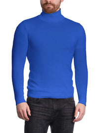 Thumbnail for Arthur Black Men's Solid Royal Blue Pullover Cotton Blend Turtleneck Sweater