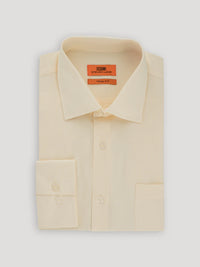 Thumbnail for Steven Land Mens Solid Cream 100% Cotton Spread Collar Dress Shirt