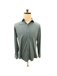 Thumbnail for Enzo Liberti Mens Olive Green Modern Fit 100% Cotton Jersey Dress Shirt