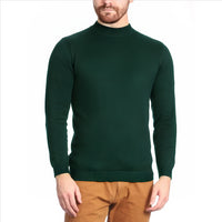 Thumbnail for Arthur Black Men's Hunter Green Pullover Cotton Blend Mock Neck Sweater Shirt