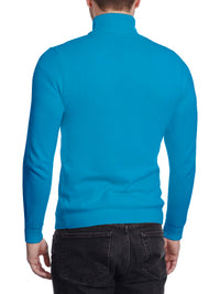 Thumbnail for Arthur Black Men's Caribbean Blue Pullover Cotton Blend Turtleneck Sweater Shirt