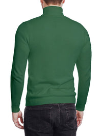 Thumbnail for Arthur Black Men's Solid Hunter Green Pullover Cotton Blend Turtleneck Sweater