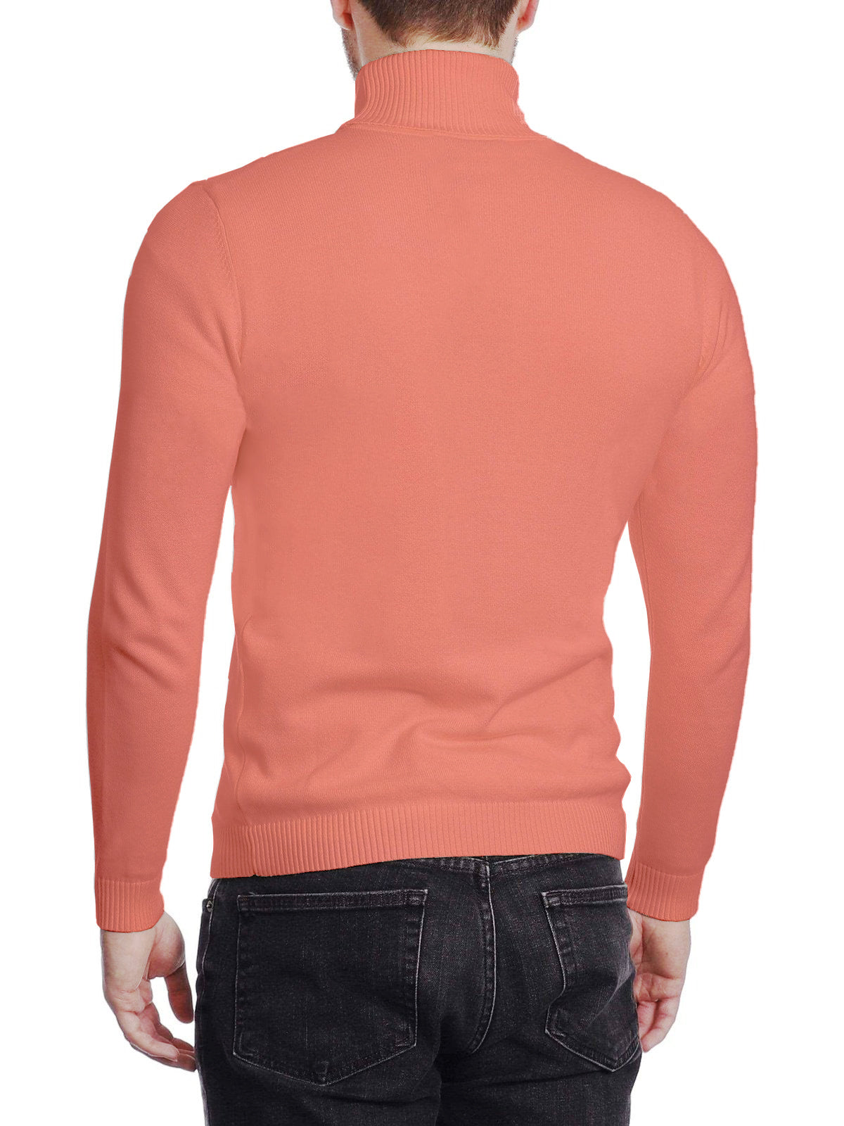 Arthur Black Dusty Rose Jersey de mezcla de algodón con cuello alto para hombre