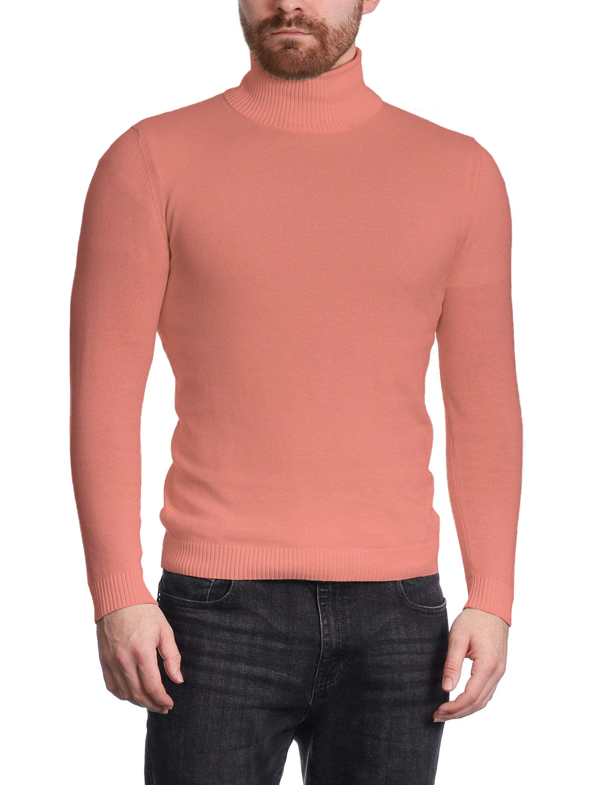 Arthur Black Dusty Rose Jersey de mezcla de algodón con cuello alto para hombre