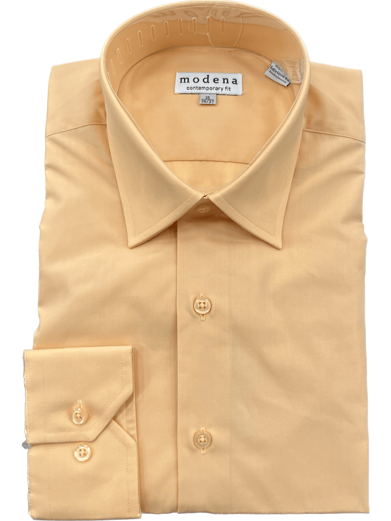 Mens Melon Orange Spread Collar Modern Fit Cotton Blend Dress Shirt