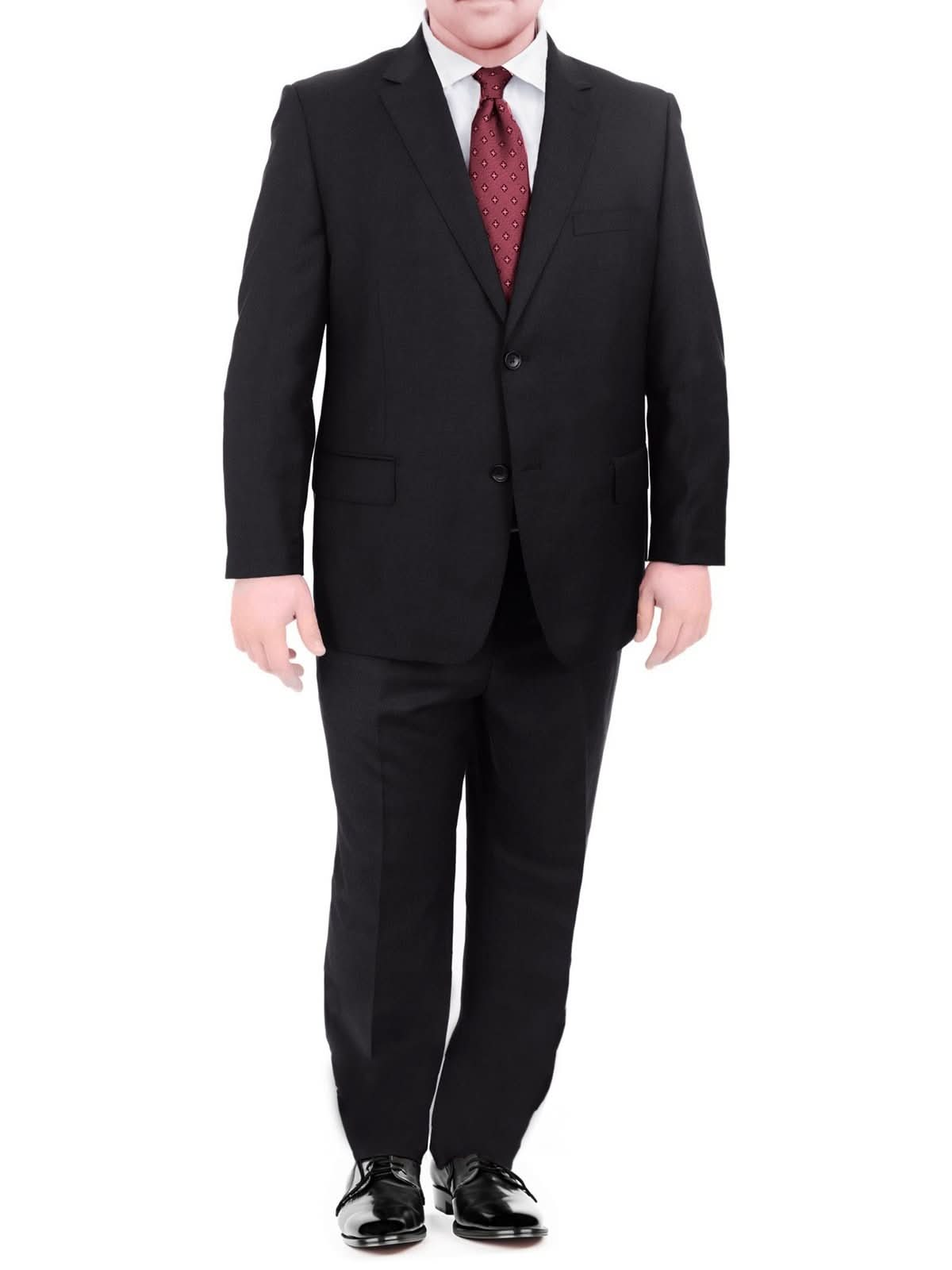 Men's Sartoria Mazara Portly Fit Executive Cut Black Two Button Wool Suit