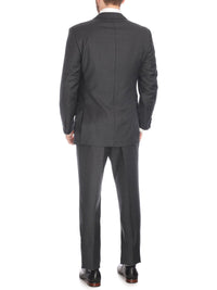 Thumbnail for Blujacket Mens Charcoal Gray 100% Italian Reda Wool Regular Fit Suit