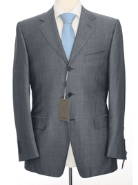 Thumbnail for Canali SUITS 38R Canali Mens 38r 48 Drop 7 Modern Fit Light Blue Three Button Wool Suit