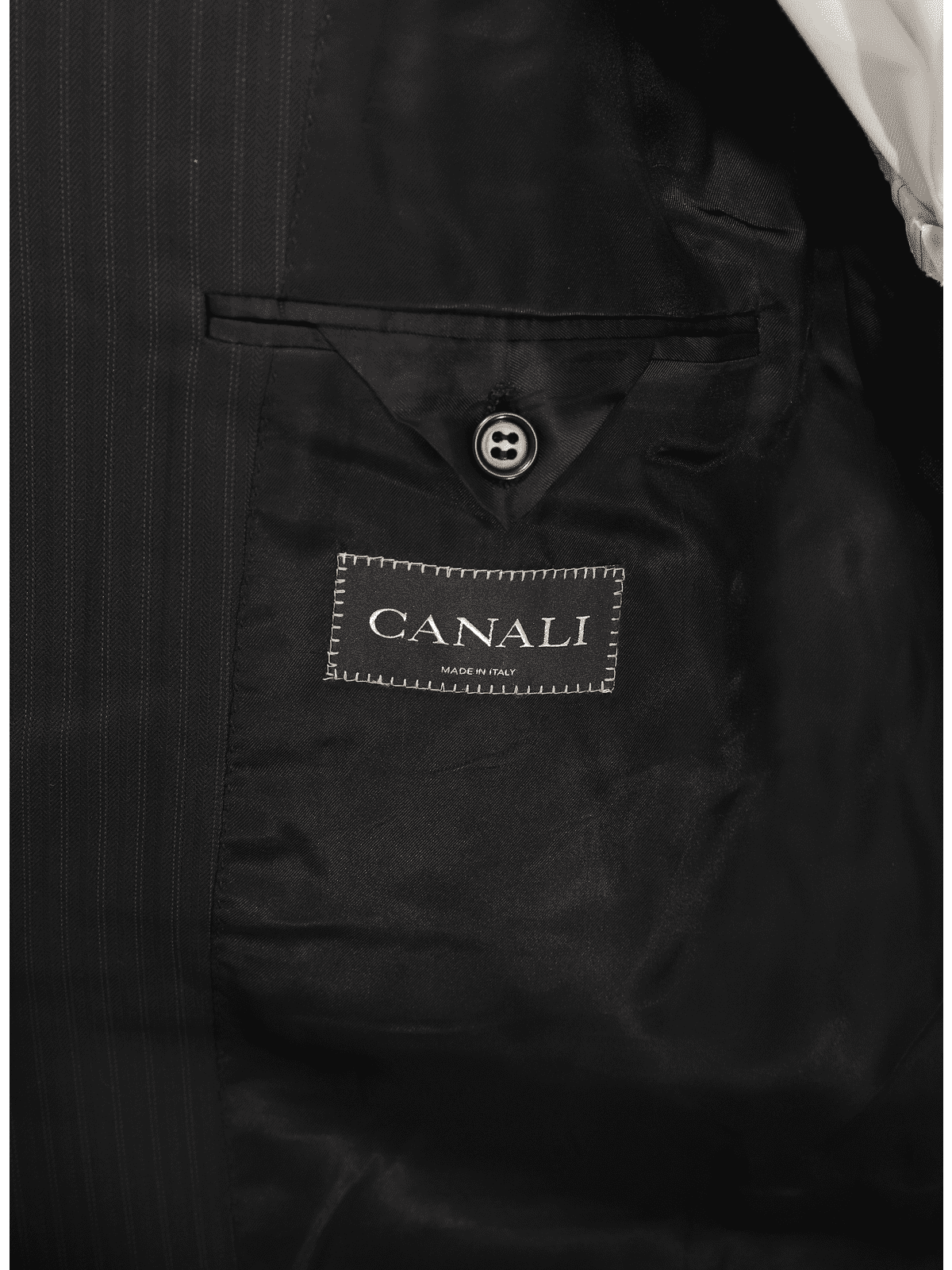 Canali SUITS Canali Mens 50l 62 Drop 6 Classic Fit Black Striped Three Button 100% Wool Suit