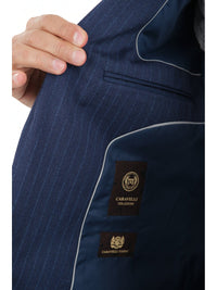 Thumbnail for Caravelli Caravelli Mens Blue Striped Two Button 2 Piece Suit