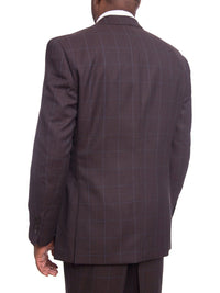 Thumbnail for I Uomo TWO PIECE SUITS I Uomo Mens Regular Fit Brown With Blue Overcheck 2 Button Wool Suit