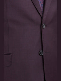 Thumbnail for I Uomo TWO PIECE SUITS I Uomo Mens Textured Burgundy 2 Button Wool Suit