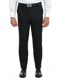 Thumbnail for John Varvatos SUITS John Varvatos Mens Slim Fit Black Tonal Striped Two Button Wool Blend Suit