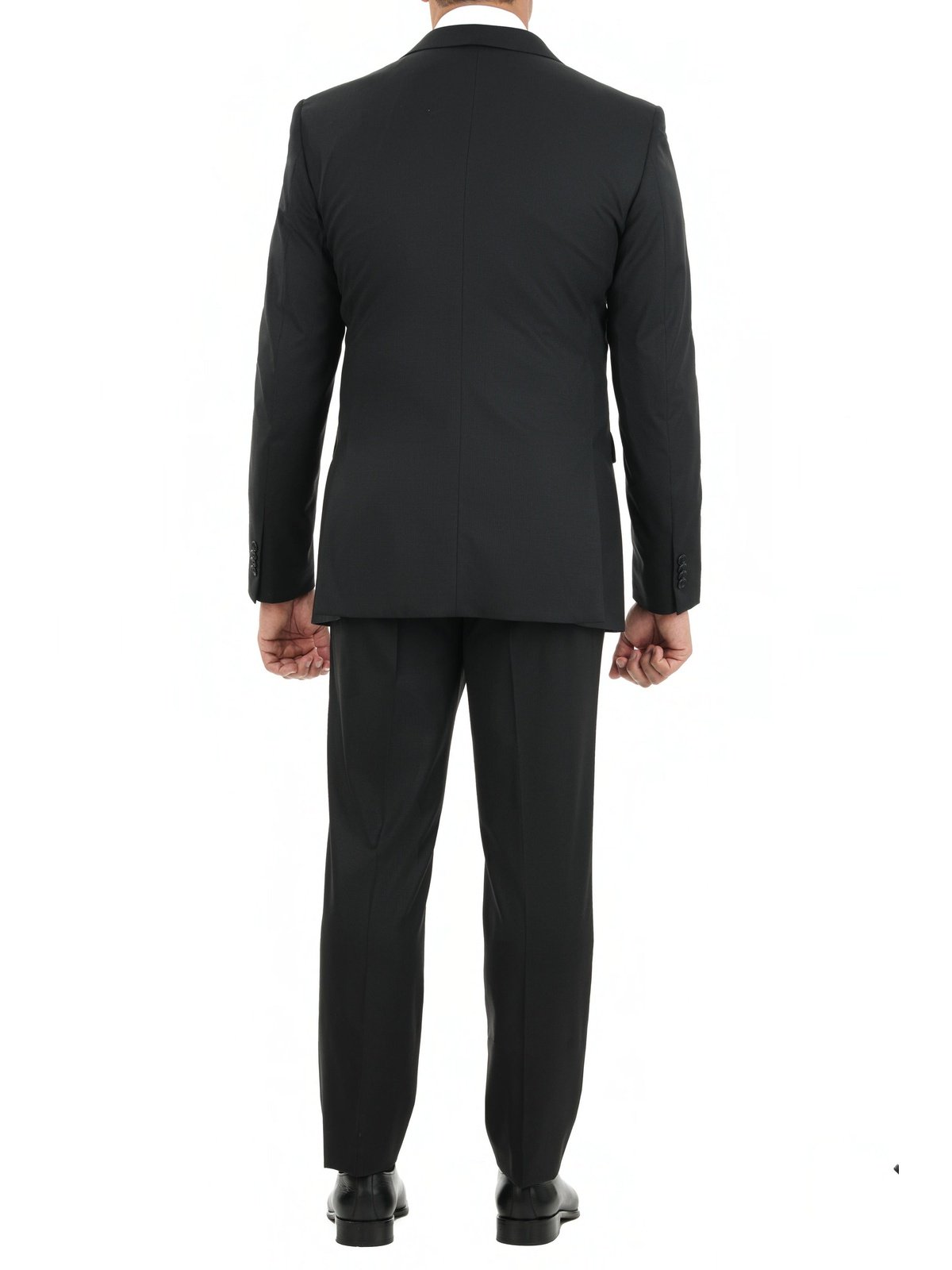 John Varvatos SUITS John Varvatos Mens Slim Fit Black Tonal Striped Two Button Wool Blend Suit