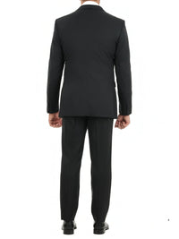 Thumbnail for John Varvatos SUITS John Varvatos Mens Slim Fit Black Tonal Striped Two Button Wool Blend Suit