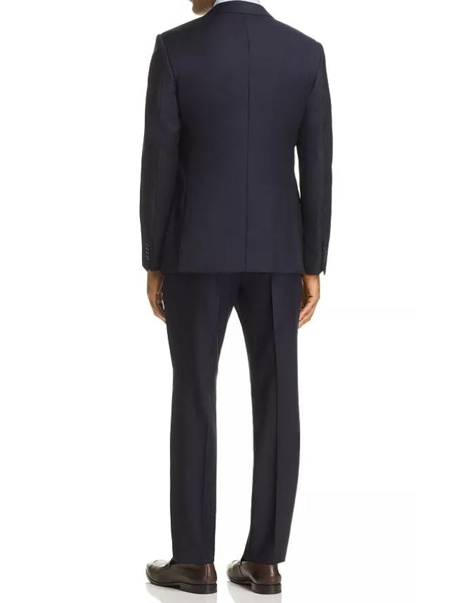 John Varvatos Mens Solid Navy Blue Slim Fit Wool Blend 2 Piece Suit