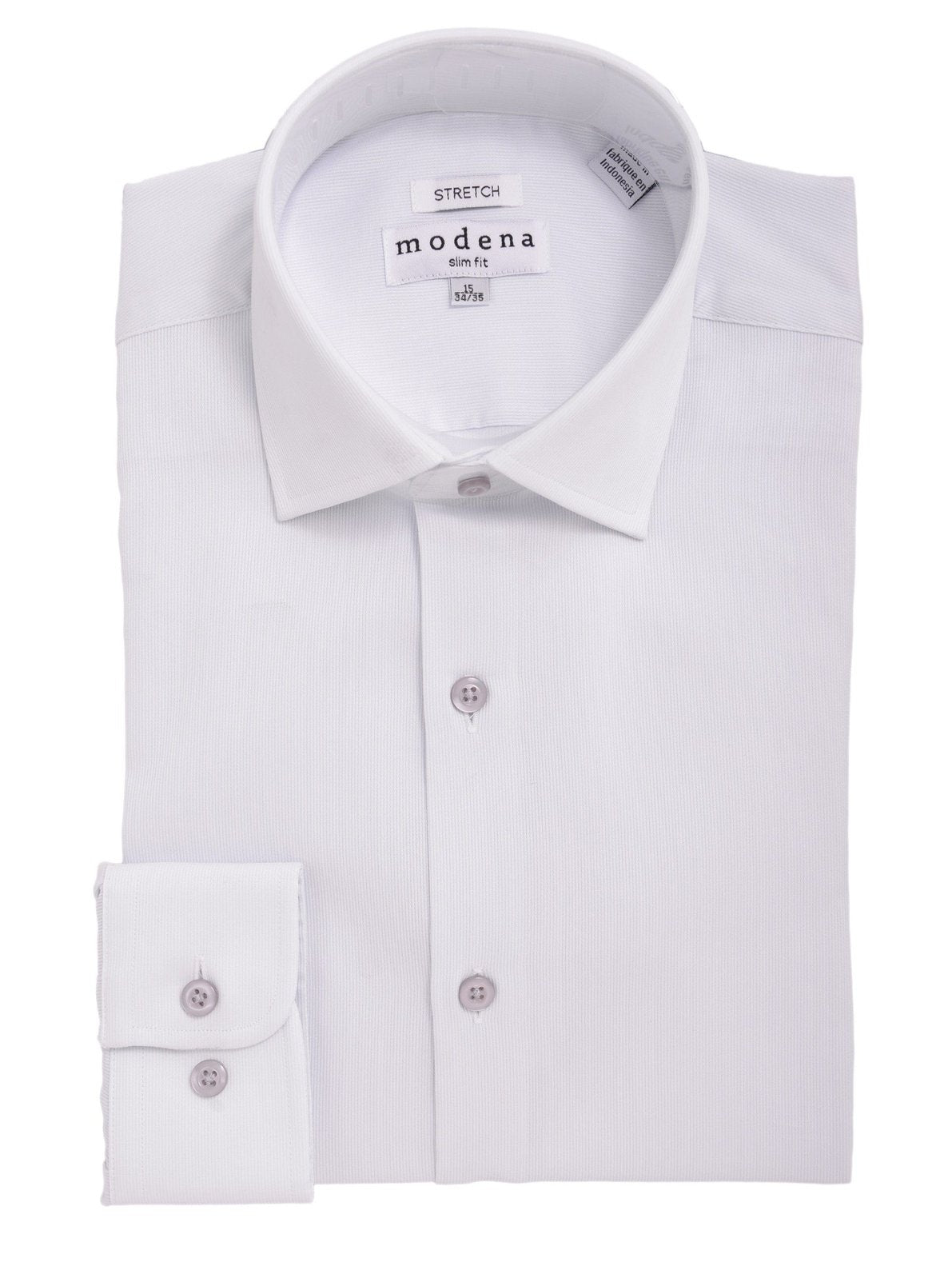 Modena SHIRTS Mens Cotton Blend Gray Twill Slim Fit Spread Collar Dress Shirt