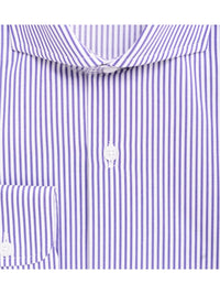 Thumbnail for Modena SHIRTS Mens Slim Fit Purple Striped Spread Collar Cotton Blend Dress Shirt