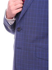 Thumbnail for Napoli Napoli Classic Fit Blue Glen Plaid Half Canvassed Super 150s Wool Suit