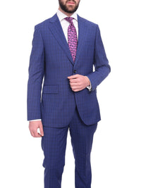 Thumbnail for Napoli Napoli Classic Fit Blue Glen Plaid Half Canvassed Super 150s Wool Suit