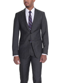 Thumbnail for Raphael Mens Charcoal Gray Slim Fit 2 Piece Suit With Peak Lapels