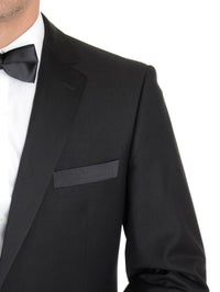 Thumbnail for Raphael TUXEDOS Raphael Solid Black Tuxedo Tux Suit With Satin Stripe On Pants