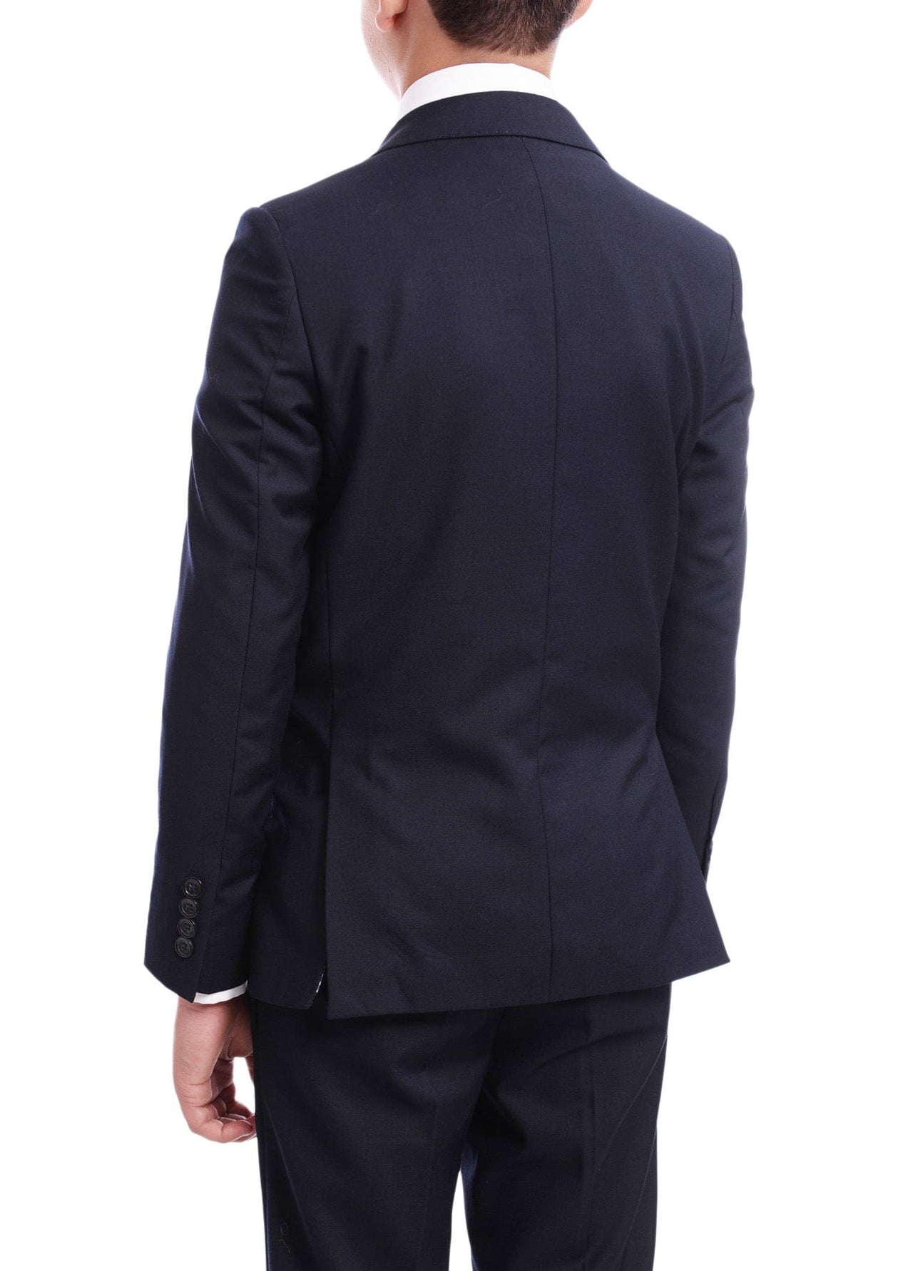 T.O. Boys T.O Boy's Solid Navy Blue Slim Fit Suit