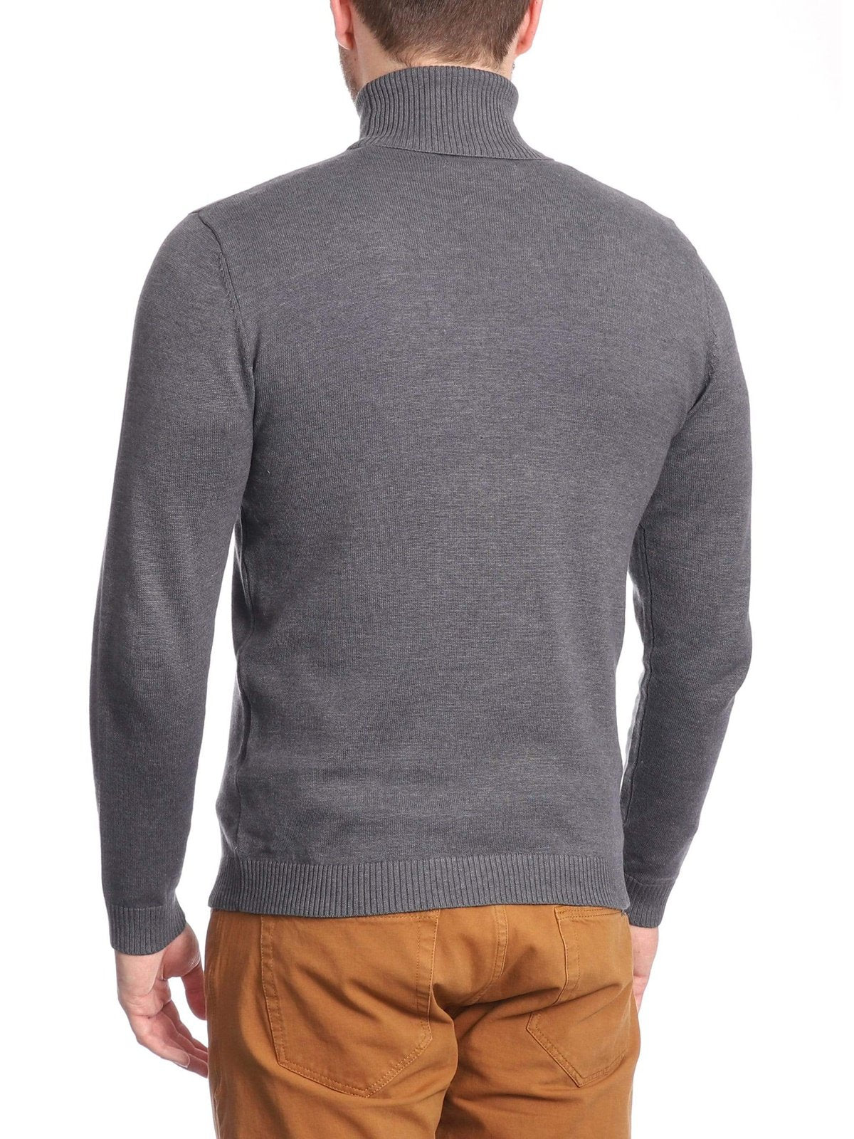 Arthur Black Default Category Migrated Arthur Black Men's Solid Gray Pullover Cotton Blend Turtleneck Sweater Shirt