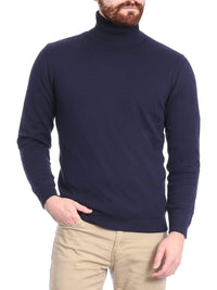 Thumbnail for Arthur Black Default Category Migrated Arthur Black Men's Solid Navy Blue Pullover Cotton Blend Turtleneck Sweater Shirt