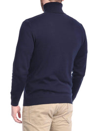 Thumbnail for Arthur Black Default Category Migrated Arthur Black Men's Solid Navy Blue Pullover Cotton Blend Turtleneck Sweater Shirt