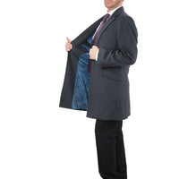 Thumbnail for Arthur Black OUTERWEAR The Suit Depot Men's Wool Cashmere Single Breasted Charcoal 3/4 Length Top Coat