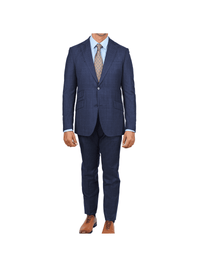 Thumbnail for Arthur Black SUITS Arthur Black Slim Fit Blue Check Guabello Wool Light Flannel Suit