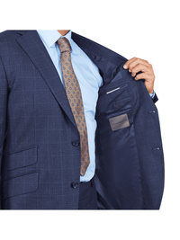 Thumbnail for Arthur Black SUITS Arthur Black Slim Fit Blue Check Guabello Wool Light Flannel Suit