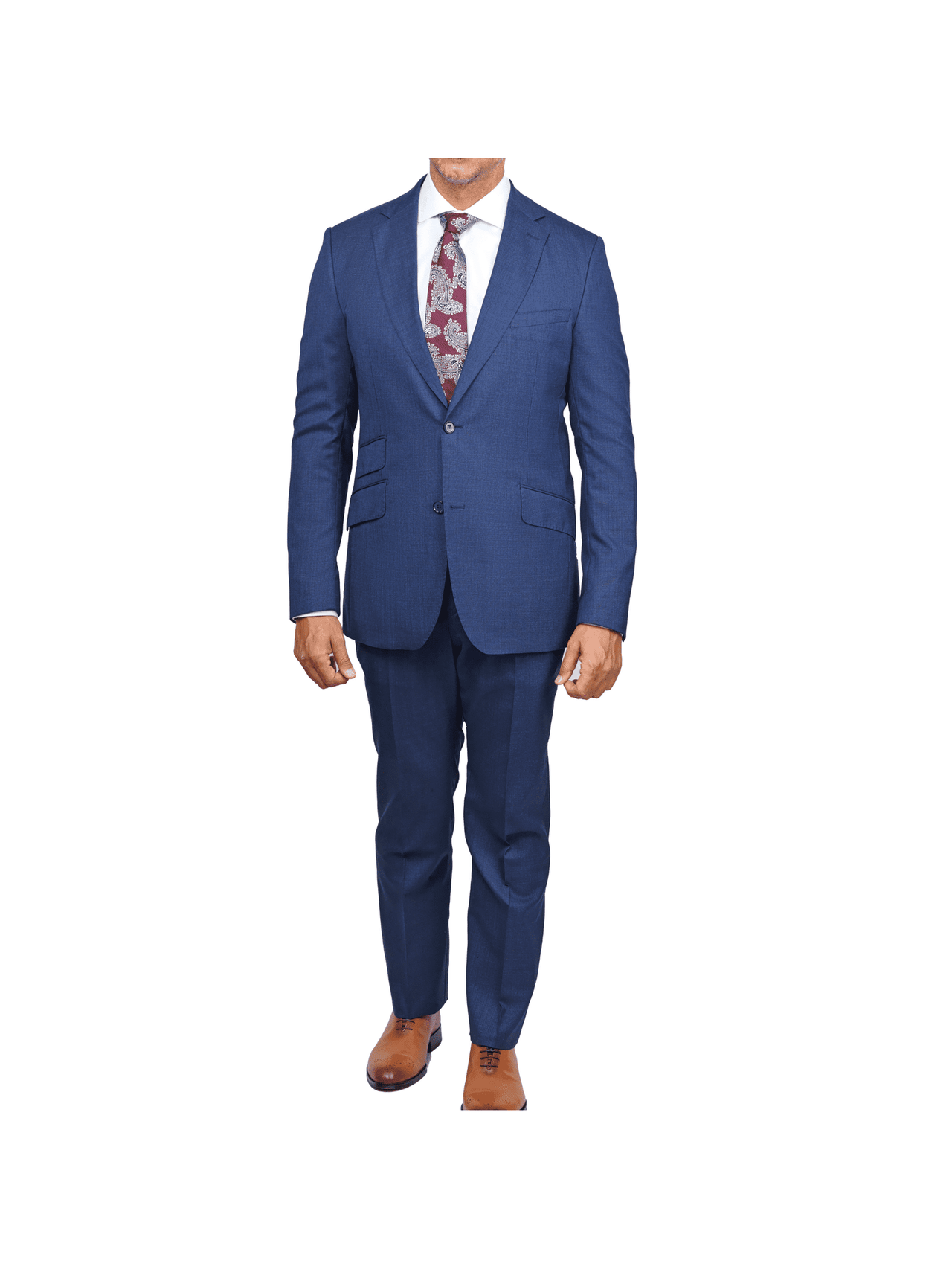 Arthur Black SUITS Arthur Black Slim Fit Blue Textured Natural Stretch Barberbis Worsted Wool Suit