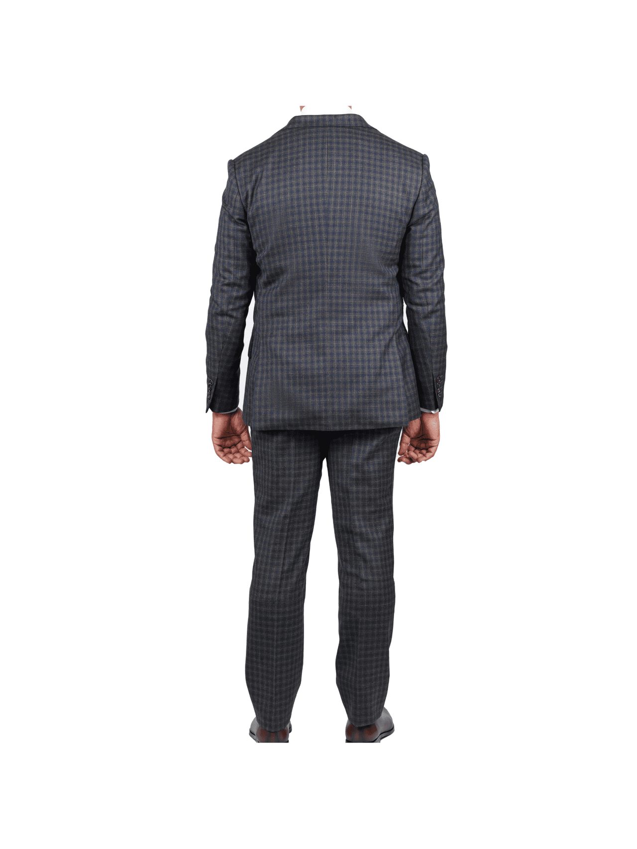 Arthur Black SUITS Arthur Black Slim Fit Grey Blue Check Light Flannel Reda Wool Suit