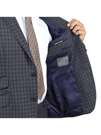 Thumbnail for Arthur Black SUITS Arthur Black Slim Fit Grey Blue Check Light Flannel Reda Wool Suit