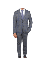 Thumbnail for Arthur Black SUITS Arthur Black Slim Fit Grey Textured Marzotto Wool Peak Lapel Suit