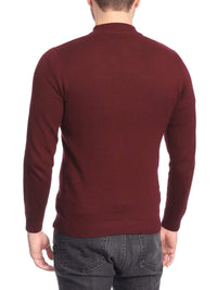 Thumbnail for Arthur Black SWEATERS Arthur Black Men's Solid Burgundy Pullover Cotton Blend Mock Neck Sweater Shirt