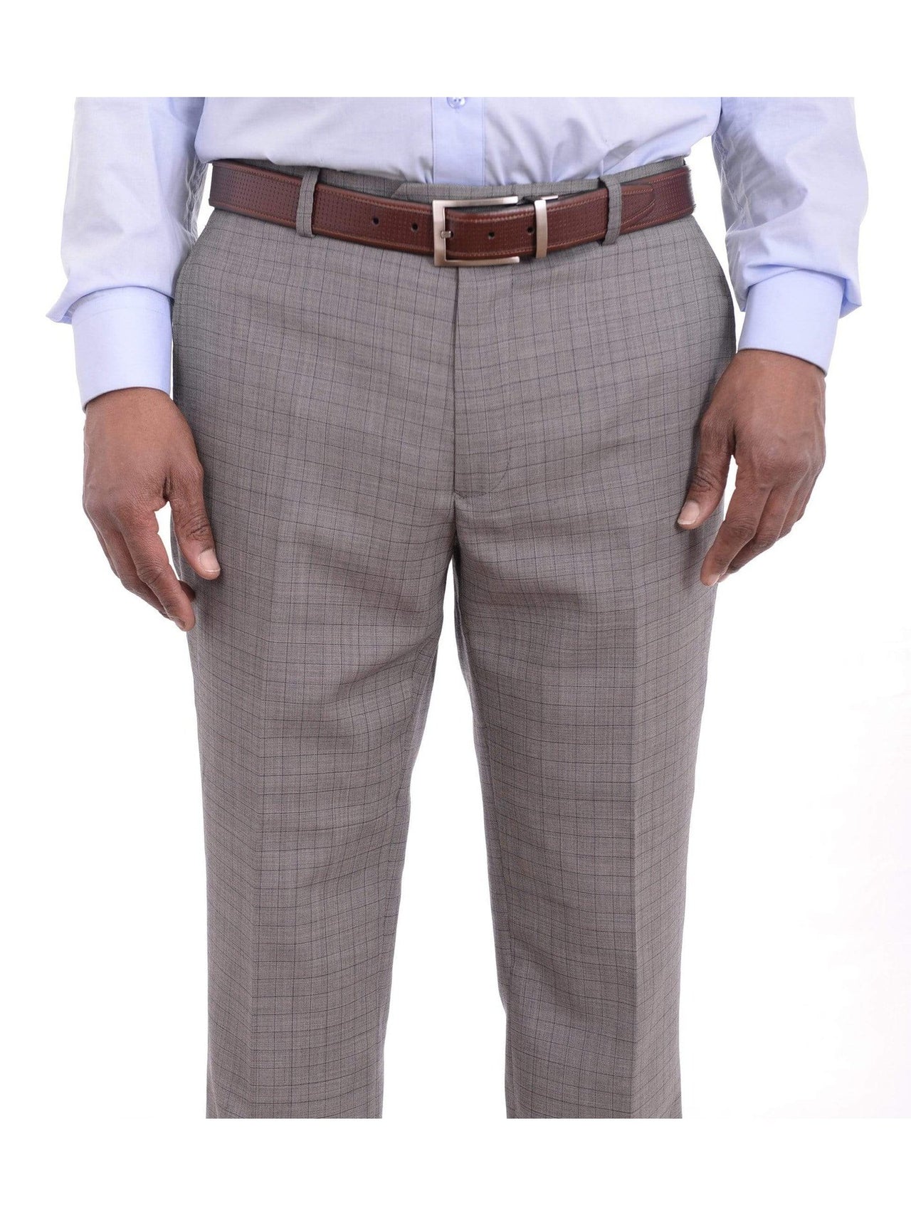 Bar III Sale Pants Bar Iii Slim Fit Gray Check Flat Front Wool Blend Dress Pants