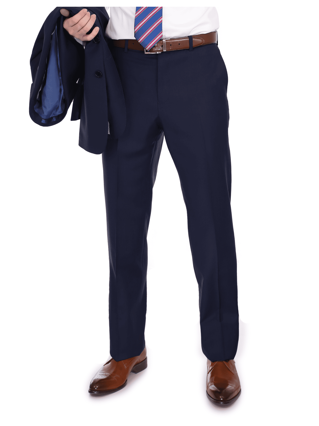 Blujacket SUITS Blujacket Men's Solid Navy Blue 100% Wool Canvassed Slim Fit Suit