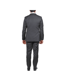 Thumbnail for Blujacket SUITS Blujacket Mens Charcoal Grey 100% Marzotto Wool Trim Fit Suit