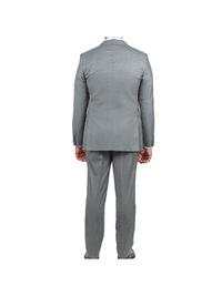 Thumbnail for Blujacket SUITS Blujacket Mens Solid Light Gray Wool Cashmere Trim Fit 2 Piece Suit