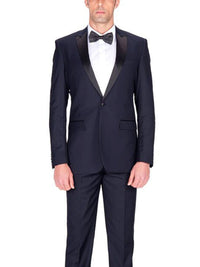 Thumbnail for navy blue tuxedo with peak lapels