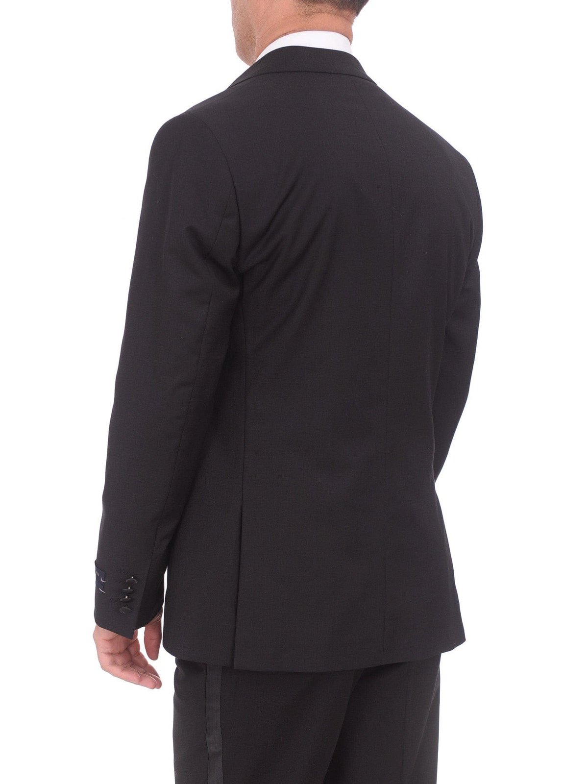 Braveman TUXEDOS Braveman Slim Fit Solid Black Two Button Tuxedo Suit With Satin Lapel