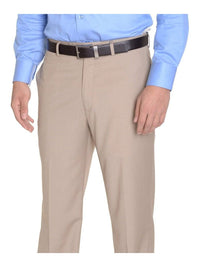 Thumbnail for Calvin Klein PANTS 30X30 Calvin Klein Mens Regular Fit Solid Taupe Tan Flat Front Dress Pants